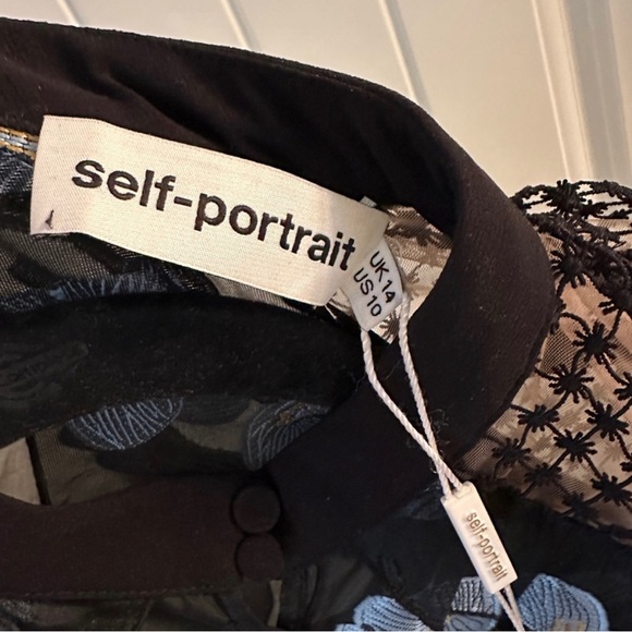 Self-Portrait Floral Open Back Cape Mini Cocktail Dress - Picture 5 of 9